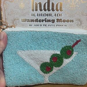 Beaded Travel Pouch - Blue and Green